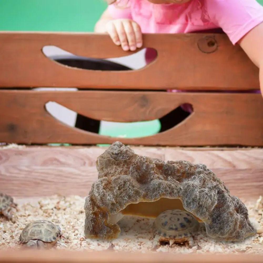 Artificial Reptile Hide Cave Realistic Pet Hide Rest Cave Turtle Shelter  Desktop