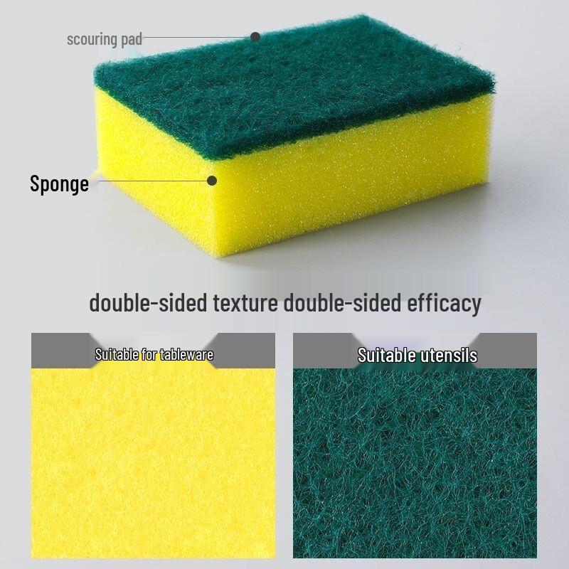 High-Density Kitchen Scour Sponge - Dish, Bowl, & Pot Cleaning Pad
