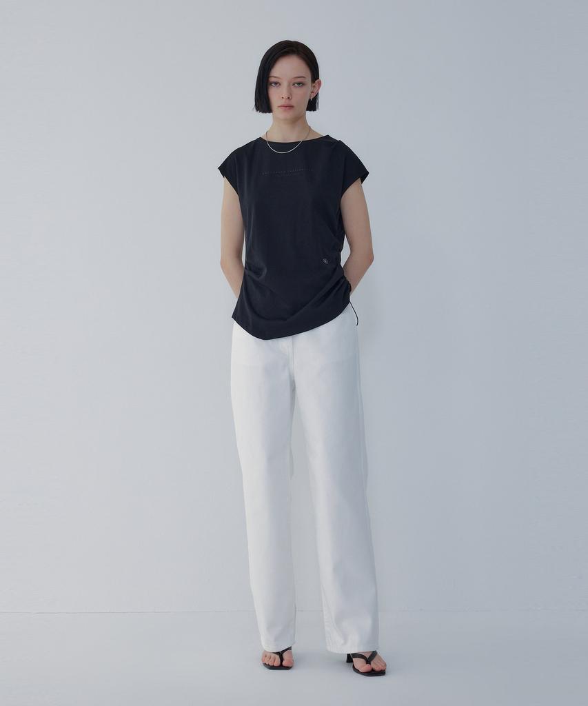Bobeu Semi-Wide Cotton Denim Pants_White 7156255006