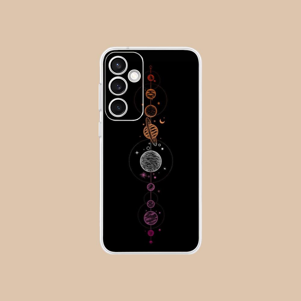 Sun Moon Mobile Cell Phone Case for Samsung Galaxy S25 S24 S23 S22 S21Plus FE Ultra Clear Colorful Cover Luxury Cellphones