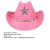 Felt Hat Sparkling Star Decor Wide Brim Western Cowboy Kids Hat Lightweight Fabric Party Festival Outdoor Hair Accessory