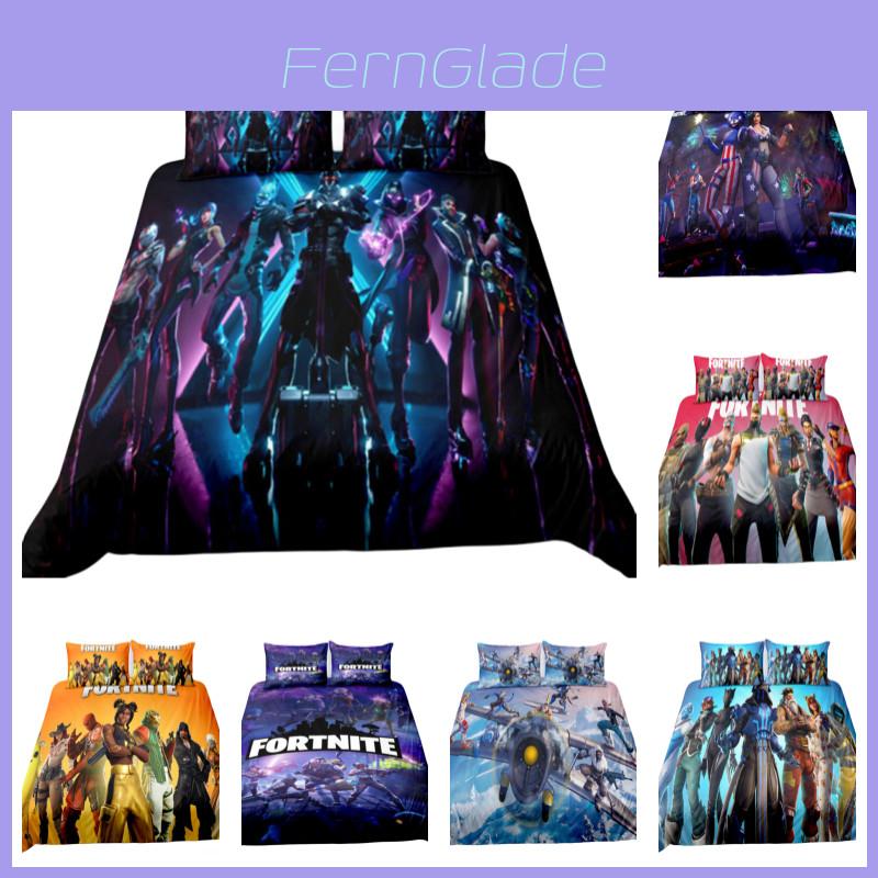 Fortnite Bedding Set 3-piece Bedding Set With Pillowcase And Duvet Cover Polyester Material