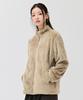 Chasecult Unisex Basic Purple Fleece Zip-Up Jumper - Beige