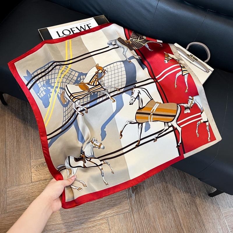 Silk scarf 71 * 71 imitation silk square scarf Korean atmosphere neck silk scarf flower pattern flower polka dot scarf