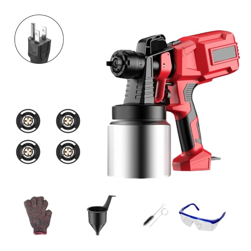 652F Paint Sprayer,HVLP Sprayer Guns with Rubber Coated Handle, 4 Nozzles Easy to Clean, for Furniture, Cabinets,Wall