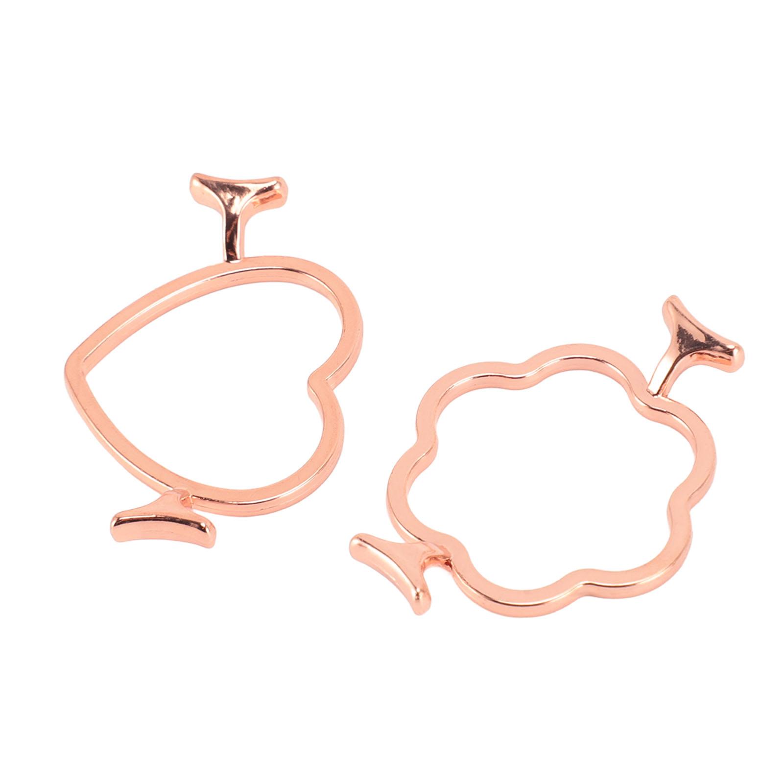 

2 шт. форм для восковых печатей из цинкового сплава, простые в использовании прочные кольца для штампов в форме сердца и цветка