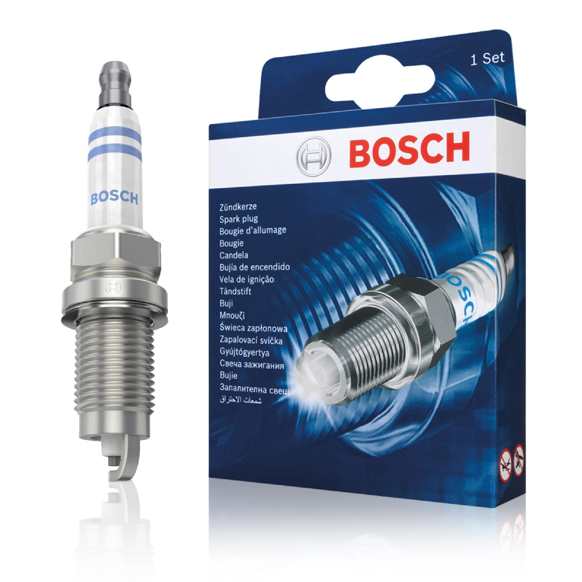 

Bosch Комплект свечей зажигания из 4 шт. SEAT SKODA VW 0242235983