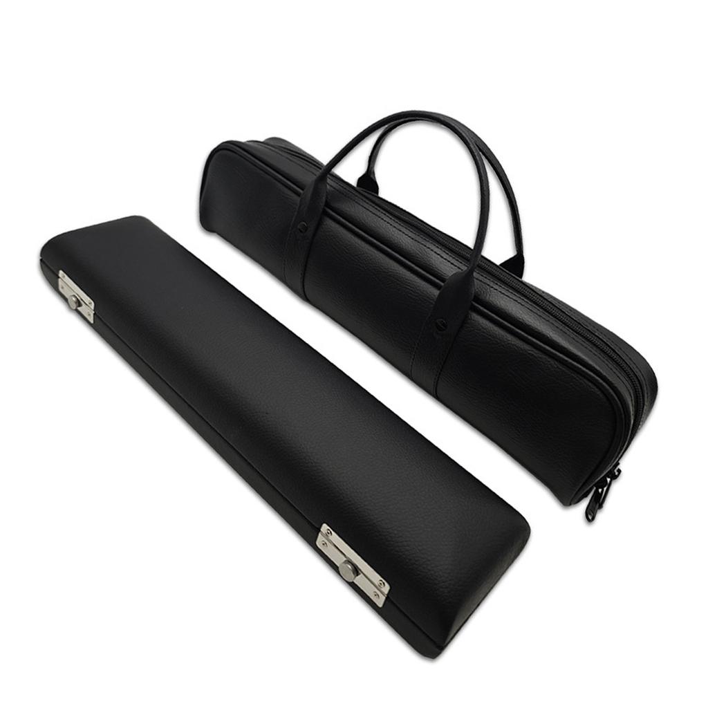 Flute Storage Case PU Leather Flute Case for 17 Holes Flute Flute Case Zippered Carry Handbag with Double Carry Handle