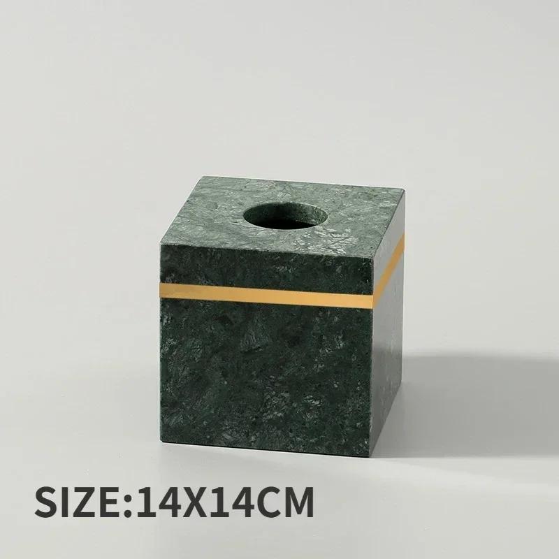 Nordic Modern Natural Marble Tissue Box Rectangular Light Luxury Paper Box Home Hotel Model Room Ornaments Creative Crafts