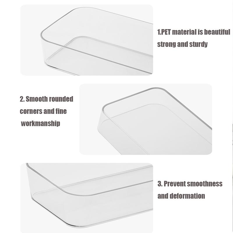 Transparent Modular Storage Box  - Customizable Drawer Trays for Cosmetics, Pens & Small Items, PET Plastic