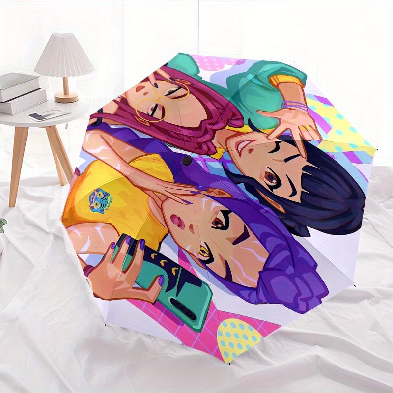 KPop Demon X Automatic opening and closing folding Umbrella with 8-rib frame and compact travel design, perfect for all occasions | Stylish