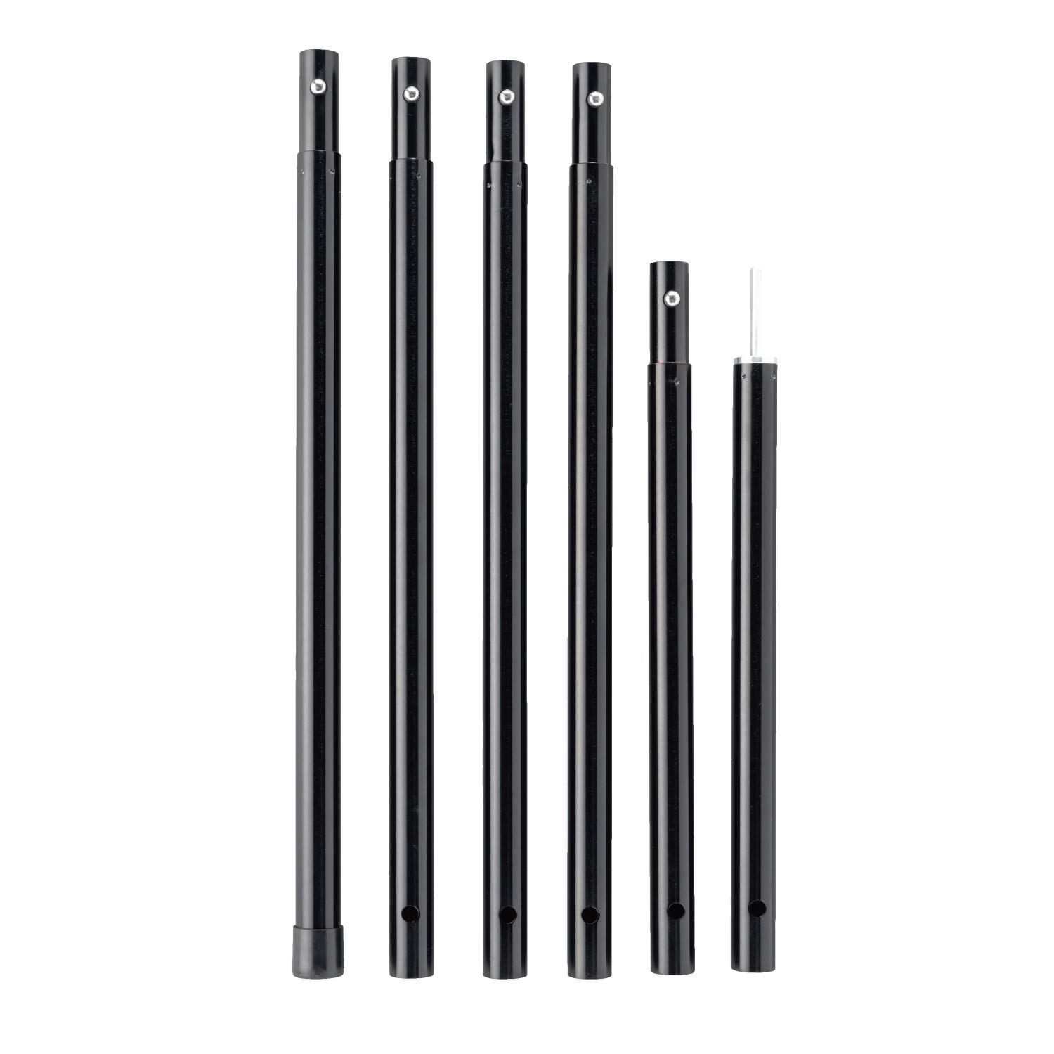 

BUNDOK Adjustable Pole BD-272 Tent/Tarp Auxiliary Pole, Aluminum, 6-Piece Set, 8 Height Adjustments, Black