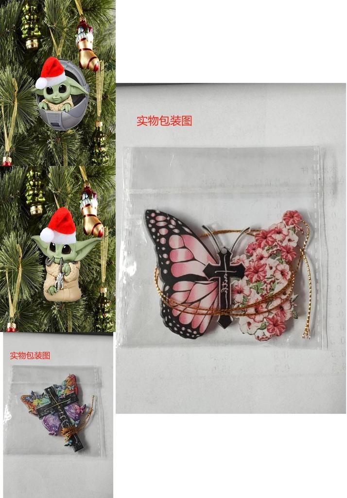 Bezaubernder Acryl Baby Yoda Weihnachtsmann Weihnachtsschmuck für festliche Autodekoration
