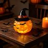 Handcrafted Resin Pumpkin Lamp USB Powered Witch Hat Table Lamp Halloween Table Lamp  Office Decor