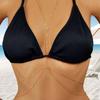 Fashion Gold Color Double-Layer Thin Chest Chain for Women New Simple Metal Shiny Chain Waist Chain Bikini Body Jewelry Gifts