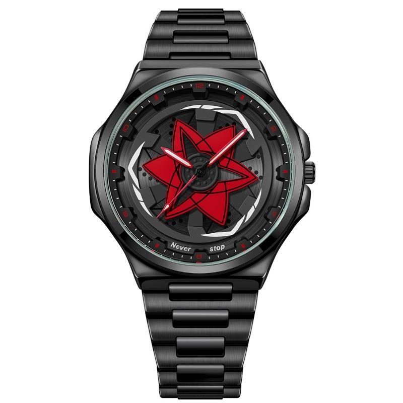 Top Brand New Fashion Men's Watch Cool Lunyi Men's Quartz Watch Student Watch Luminous Steel Band Wrist Watch