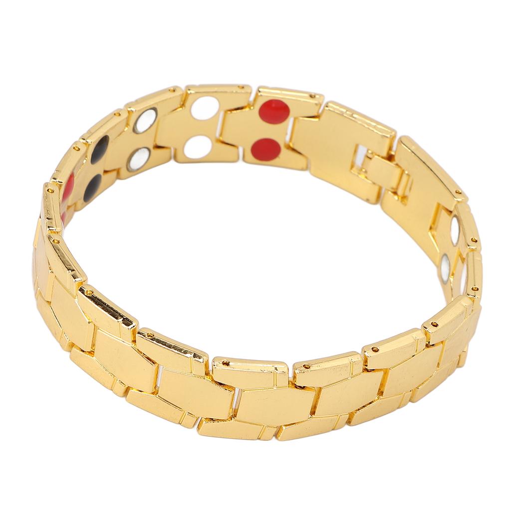 Magnet Therapy Bracelet Hexagon Design Improve Sleep Stylish Widen Titanium Steel Bracelets Jewelry