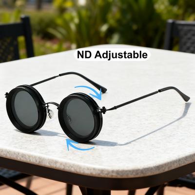 Retro Nd Glasses Personalized Adjustable Women'S Sunglasses Outdoor Neutral Fishing Uv400 Sunscreen Glasses