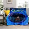 Coraline Movie Throw Blanket Super Soft Kawaii Perfect for Travel Bedding Couch Sofa Bed Birthday Gift Home Textile