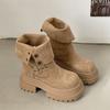 Brown retro Maillard platform thick-soled high-heeled Martin boots women's 2025 new autumn thin and heightened medium boots