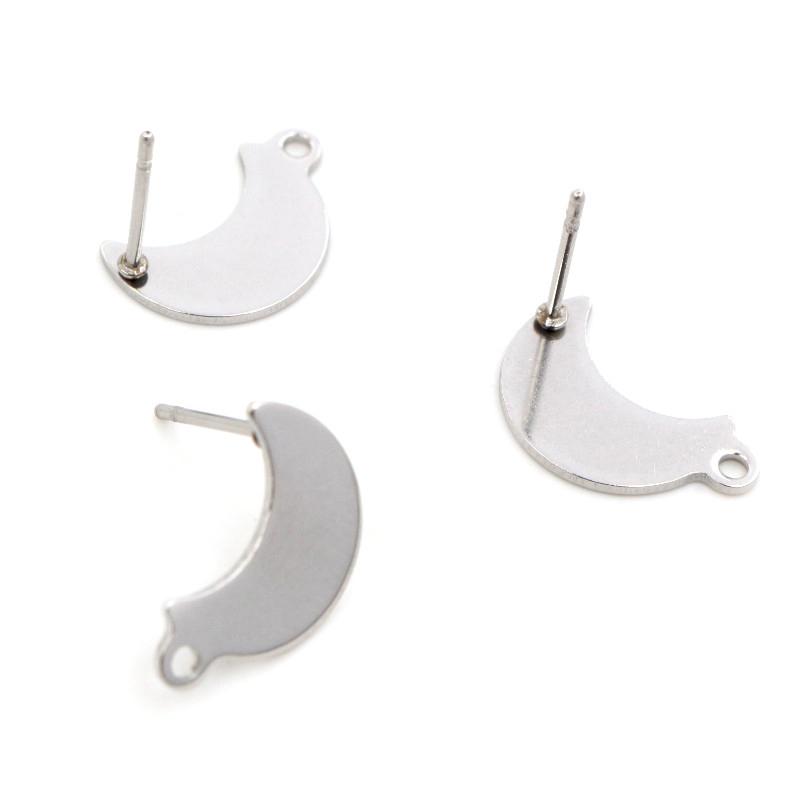 20pcs/Lot 316 Stainless Steel Geometric Star Moon Earring Stud Earring Posts Connector For DIY Earring Jewelry Making Supplies