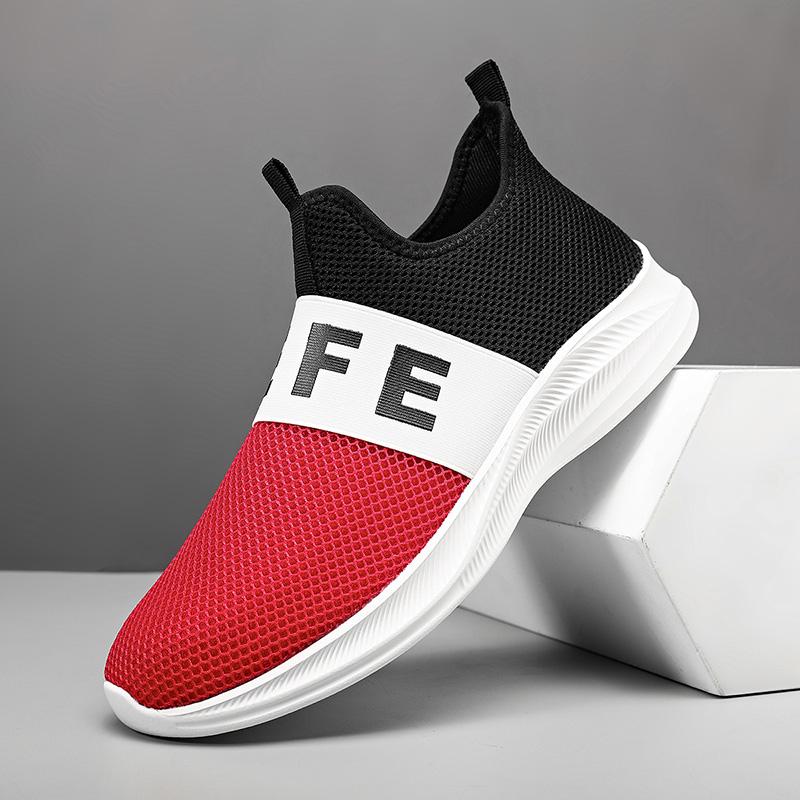 

Мужская обувь Повседневная спортивная обувь Легкие кроссовки Fly Woven Driving Shoes Дышащие кроссовки 40 красный