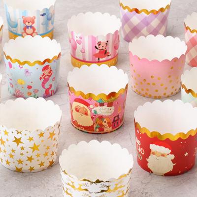 50ks Golden Bronzing Muffin Case Cupcake Papírové košíčky Vložka Pečení Svatba Vánoční Party Dekor Obal