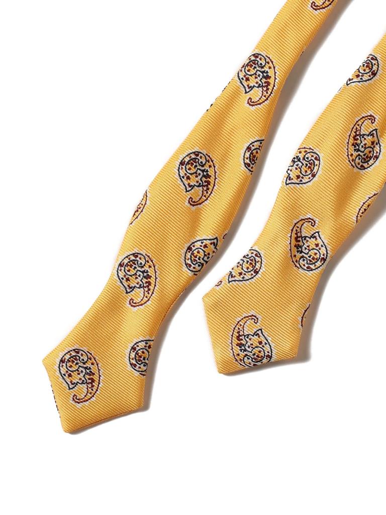 [BEAMS PLUS] Silk Big Paisley Bow Tie for Men, Yellow, One Size, 38440073107