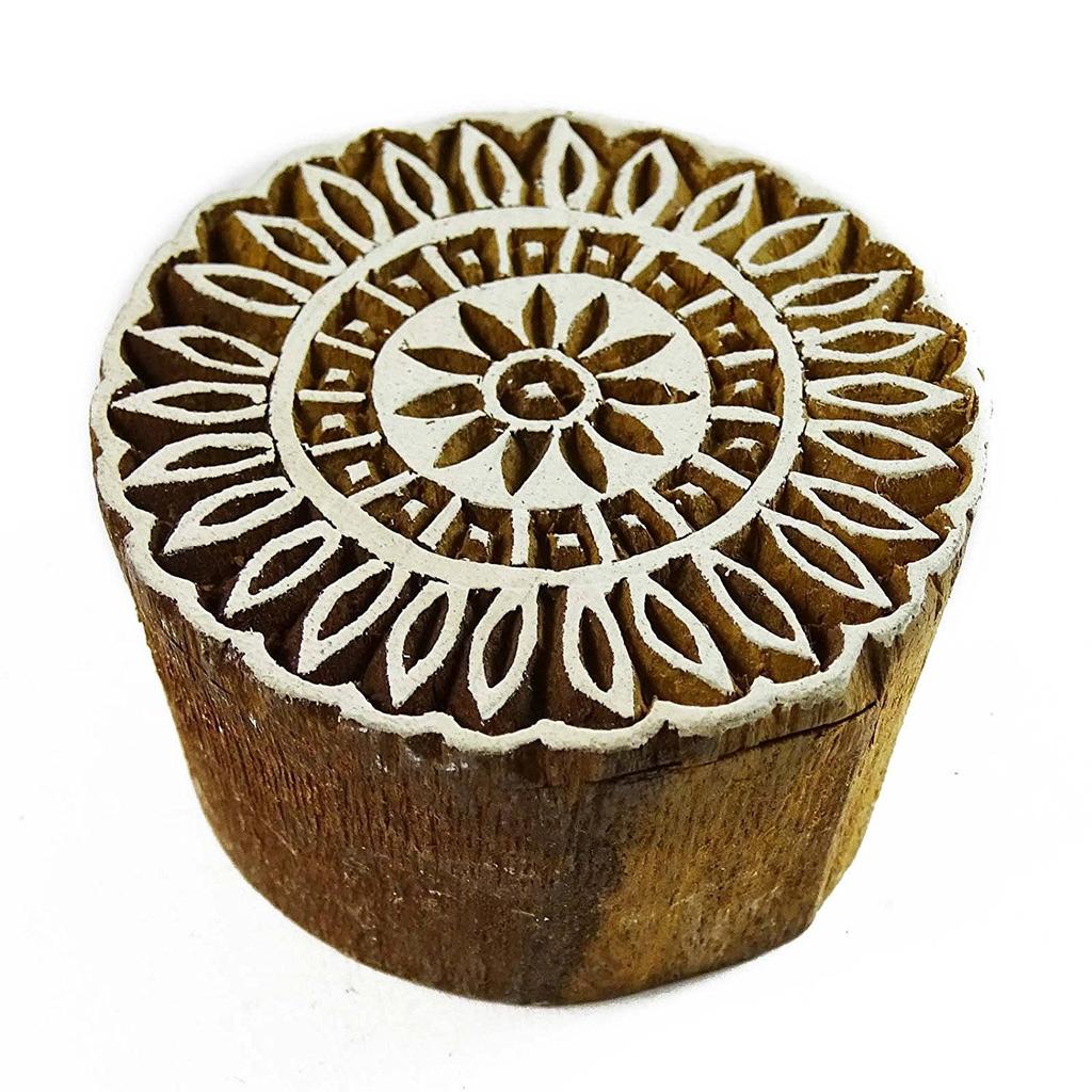 Floral Indian Scrapbook Stempel Holz Druckblock Kunst braun Briefmarken für