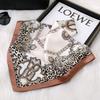 Premium leopard print chain element printing 70 imitation silk scarf spring and autumn fashion matching shawl scarf