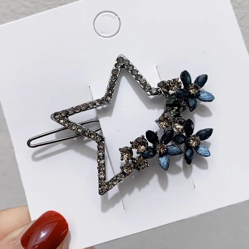 Elegant Blue Star Alloy Hair Clip - Minimalist Luxury Accessory