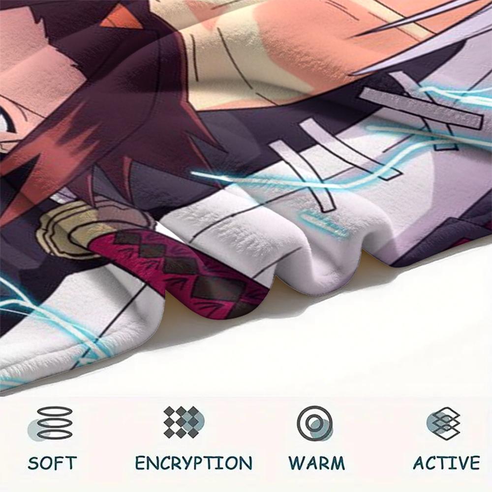 1PC Shaman King Print Flannel Blanket, High Quality Comfortable for All Seasons, Home Decor, Warmth and Comfort, Perfect for Christmas Gifts154