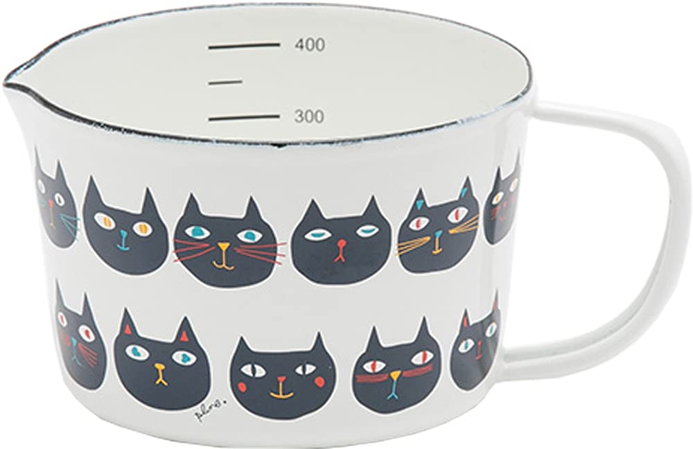 Tamahashi Plune Measuring Cup Mimicoco Enamel 450ml, Momo, MC-601