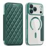 Luxury Plating Edge Clear Magnetic Charging Case For IPhone 17 Pro Max Air 16 15 Plus Fold Leather Card Bracket Shockproof Cover