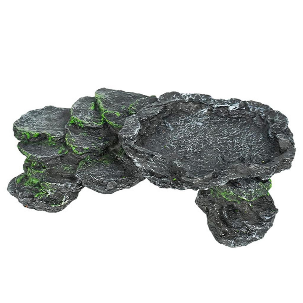 Terrariums Basking Platform Fishtanks Shelter Cave for Reptiles Terrapin Aquariums Landscape Decoration for Home Office