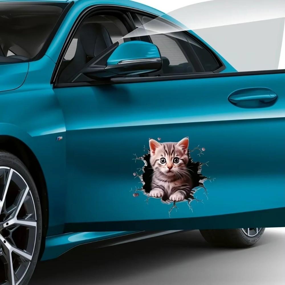 3D Cat Pattern Auto Sticker Cute Car Body Styling Scratch Resistant Decor New Window Sticker