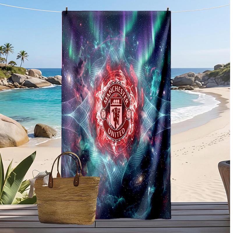 Manchester United Printed Beach Towel Quick Dry Soft TowelPortable Large Rectangular Beach Blanket for Travel Swimming Pool
