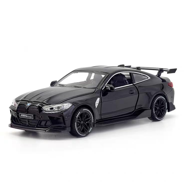 BMW M4 Coupe M Power Simulation Diecast & Toy Vehicles Sounds & Light Pull Back Car 1:32 Alloy Model Birthday Gifts