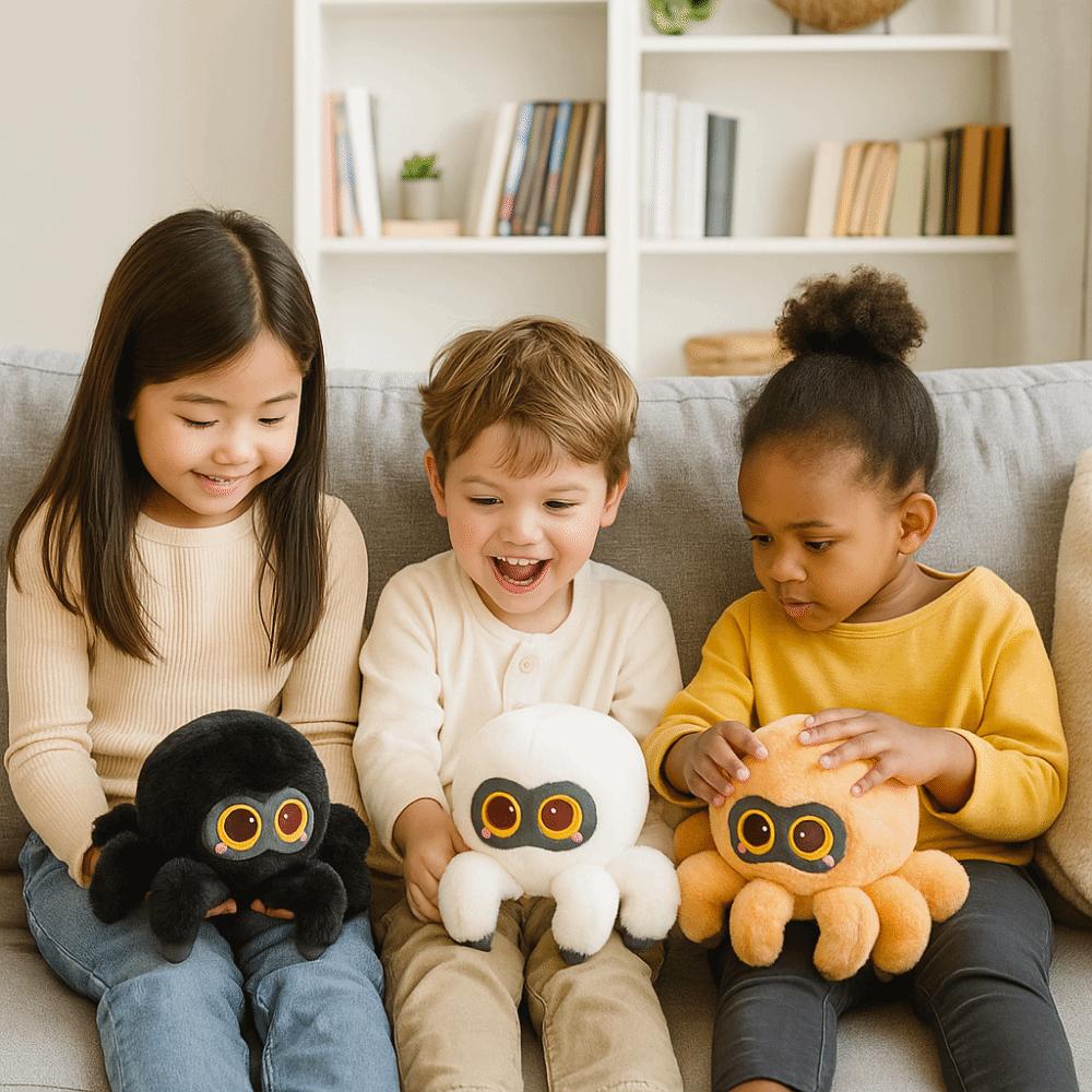 Fluffy Spider Plush Doll Simulation Black Crawling Pet Doll Spider Stuffed Animal  Birthday Parties