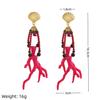 Ocean Series: Gold-Plated Pink Coral Stud Earrings, Stainless Steel