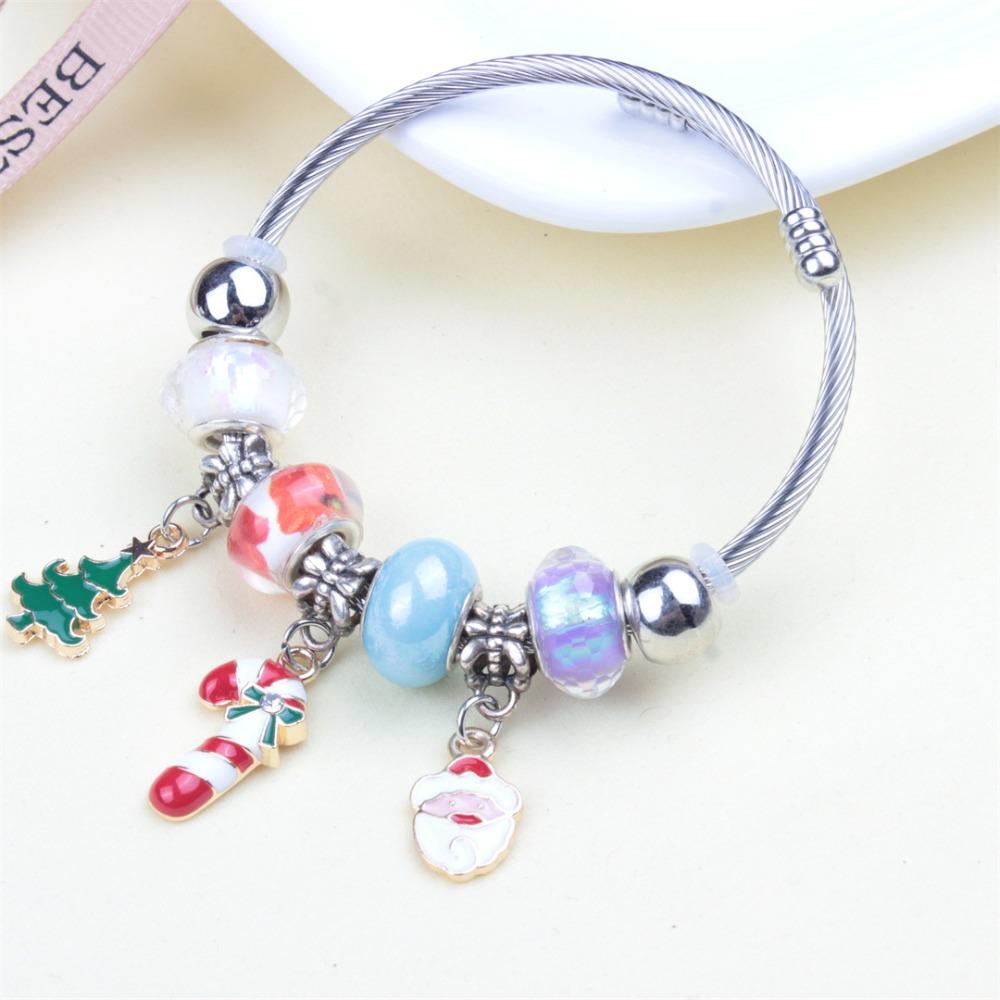 Beaded Bracelet Bangle Multi Element Stainless Steel Copper Alloy Open Spring Snake Bone Chain