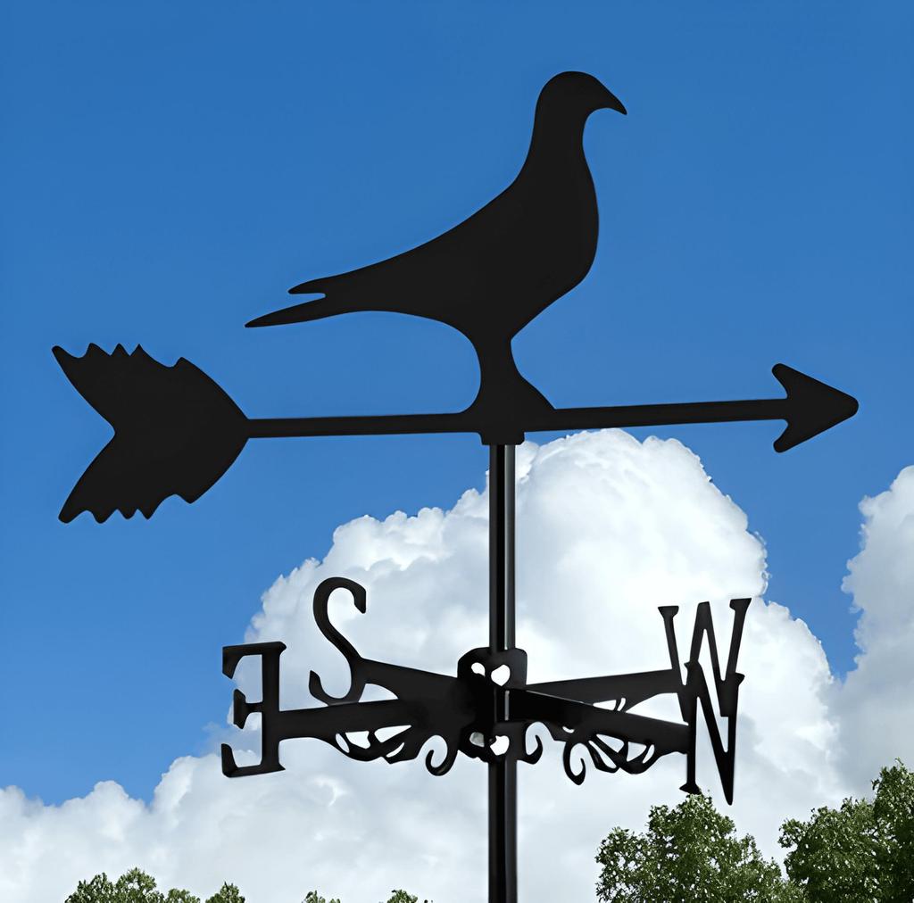 Decorative Iron Weather Vane - Outdoor Metal Roof Ornament