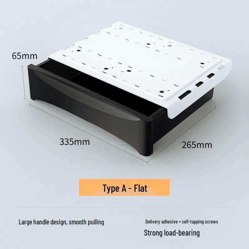 Hidden Under-Desk Adhesive Drawer for Workspace Organization