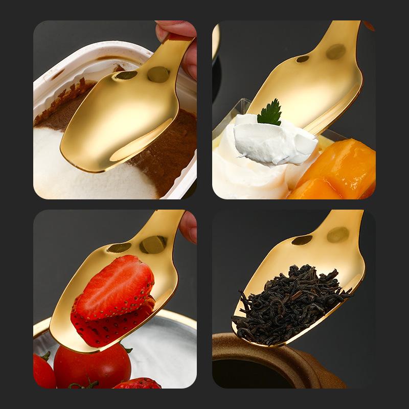 304 Stainless Steel Mini Teaspoon Tea Accessories Short Handle Ice Cream Dessert Scoop Tea Shovel Sugar Salt Spoon Kitchen Tools