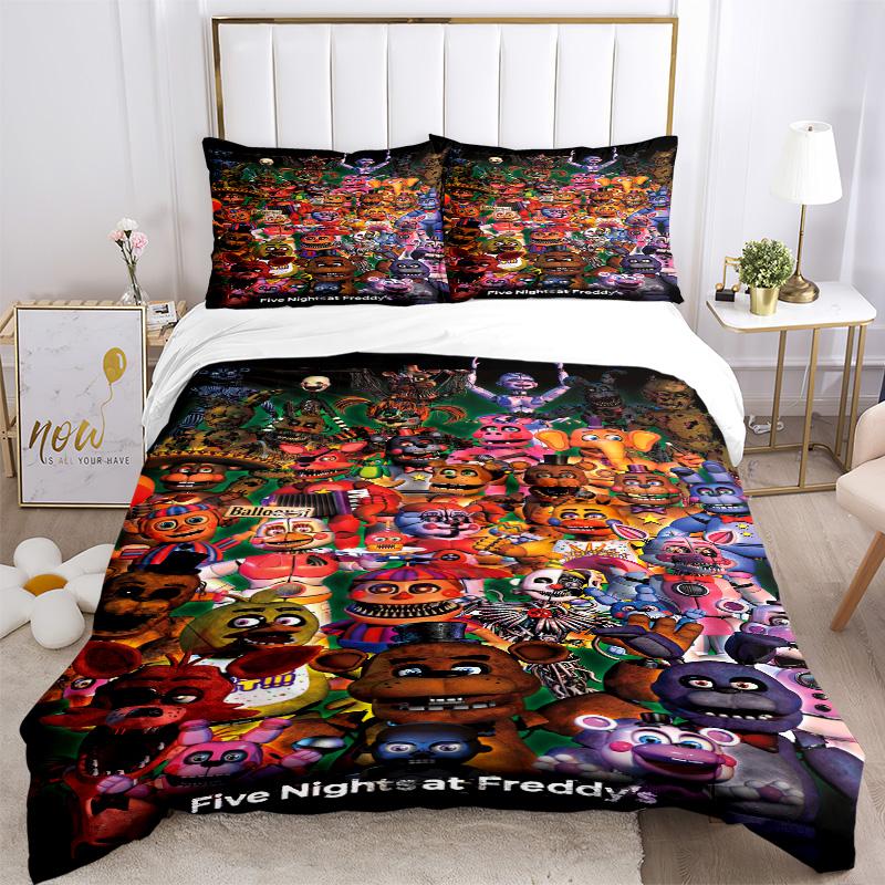 Fnaf Characters Bedding 3 Piece Set Hd Print Duvet Cover Pillowcases For Teens Adult Bedroom Decoration Christmas Gift C9211954