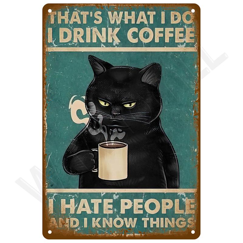 Retro Tin Sign Vintage Metal Signs Plates Posters House Interior Bathroom Wall Art Mural Aesthetic Room Home Decor Decorations