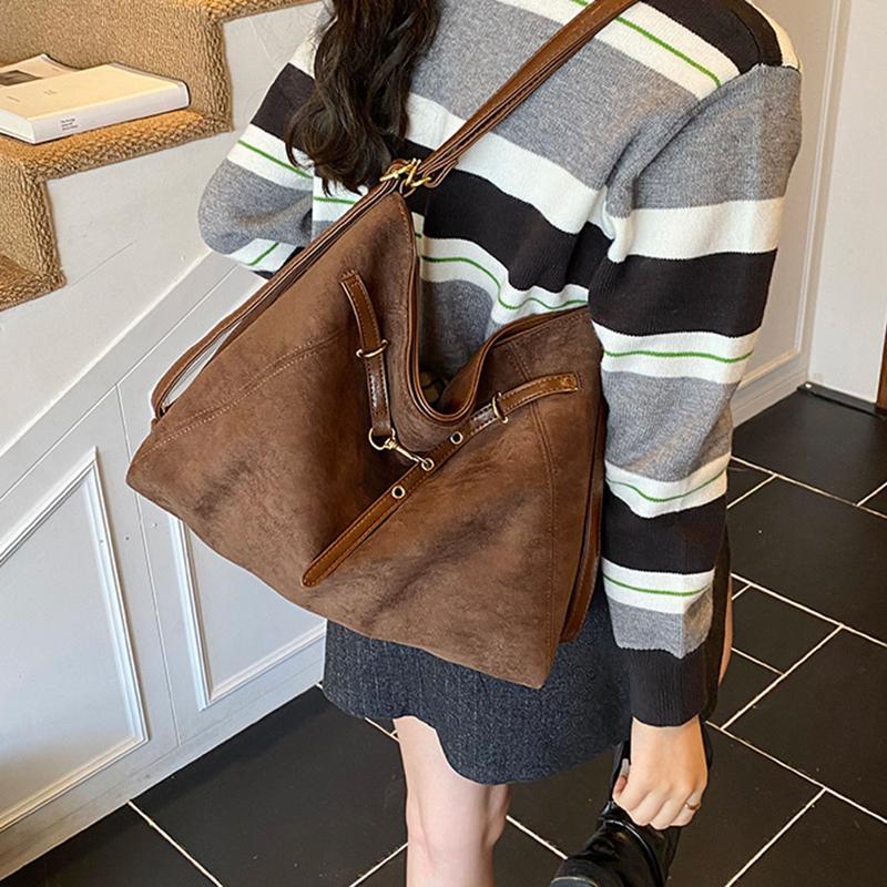 Yogodlns Lazy Style Retro Single Shoulder Underarm Bag Minimalist Tote Bag Large Capacity Commuting Bag Crossbody Bags