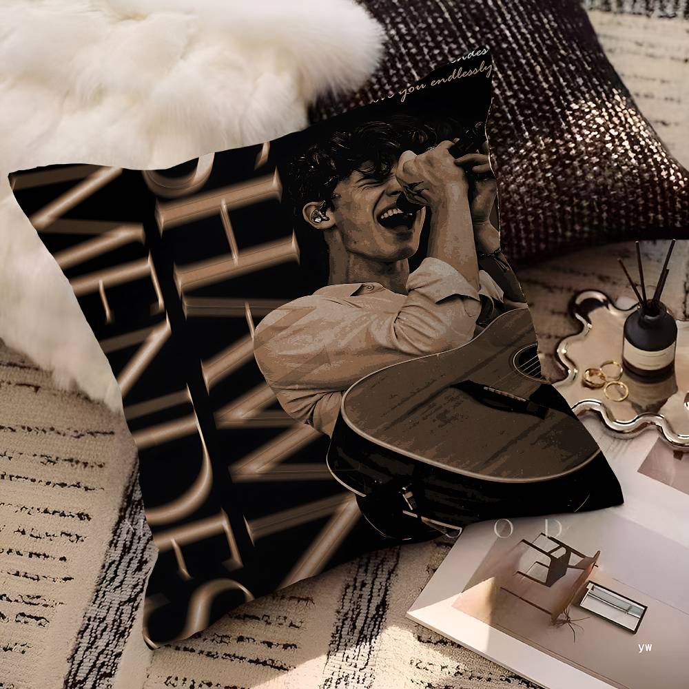 SShawn Mendes SINGER Pillow Gift Home Office Decoration Bedroom Sofa Car Cushion Cover Case X