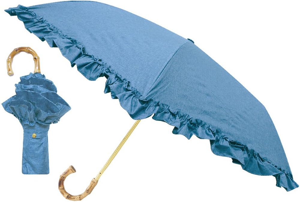 Kamiojapan PT Full Blackout New Frill BL 787019 3-Fold Umbrella/Denim-Style