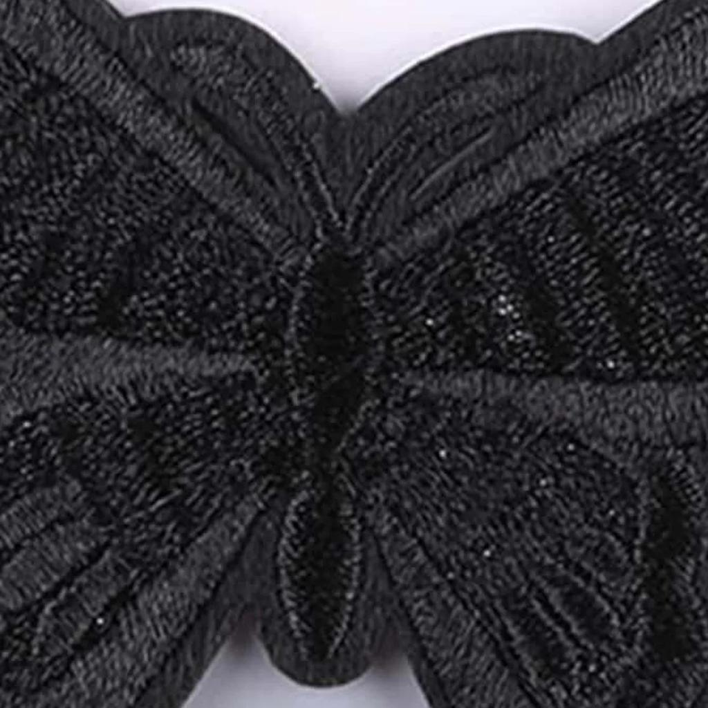1 Rich Black Butterfly Embroidery Patch - Strong Adhesive Hot Melt Adhesive To Repair and Reinforce Damaged Fabrics